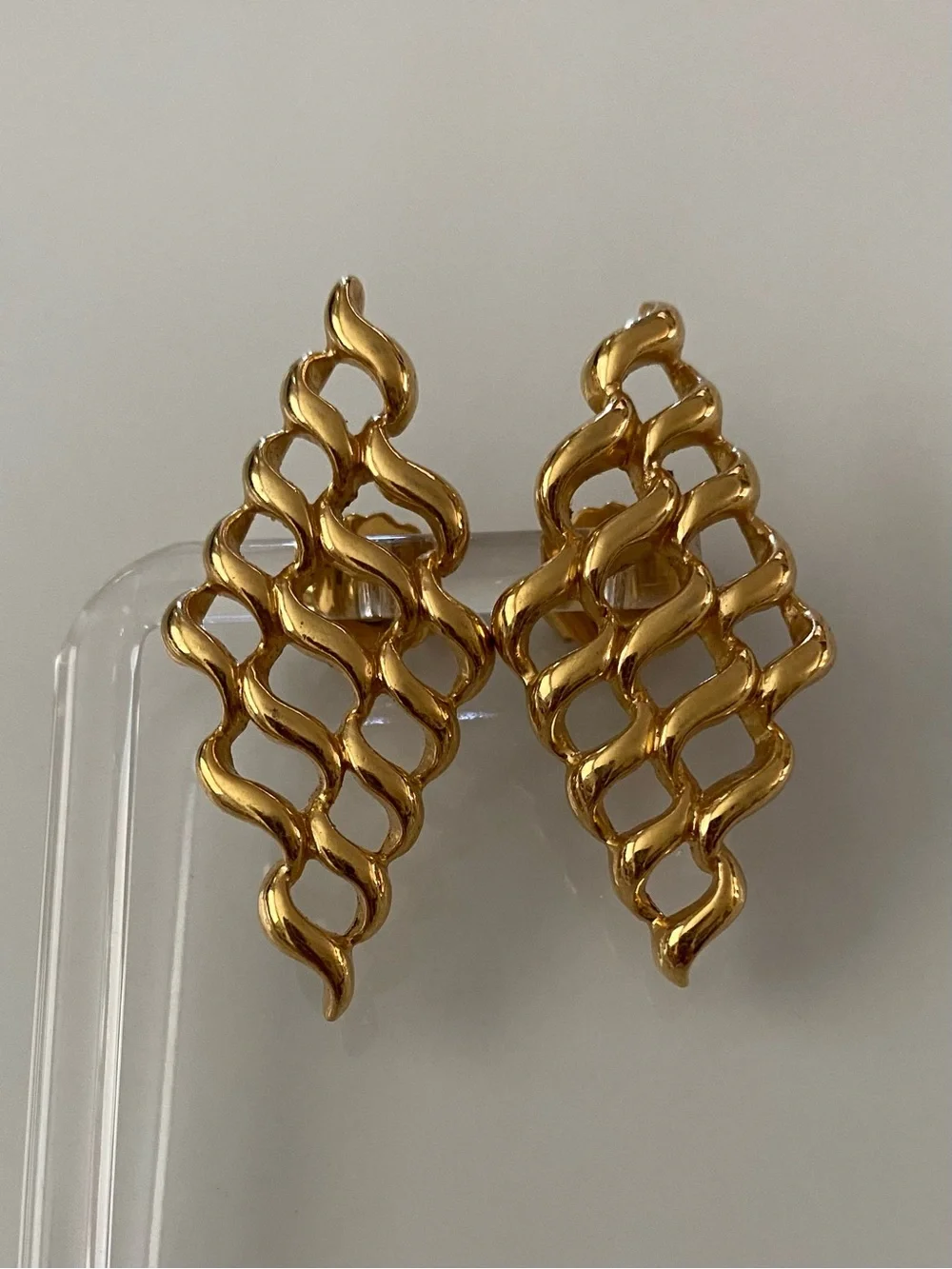 Gold Tone Rhombus Earrings - Women Jewelry